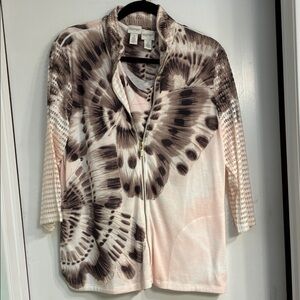 Chico's Zenergy Artistic Butterfly Inspired Top and Jacket